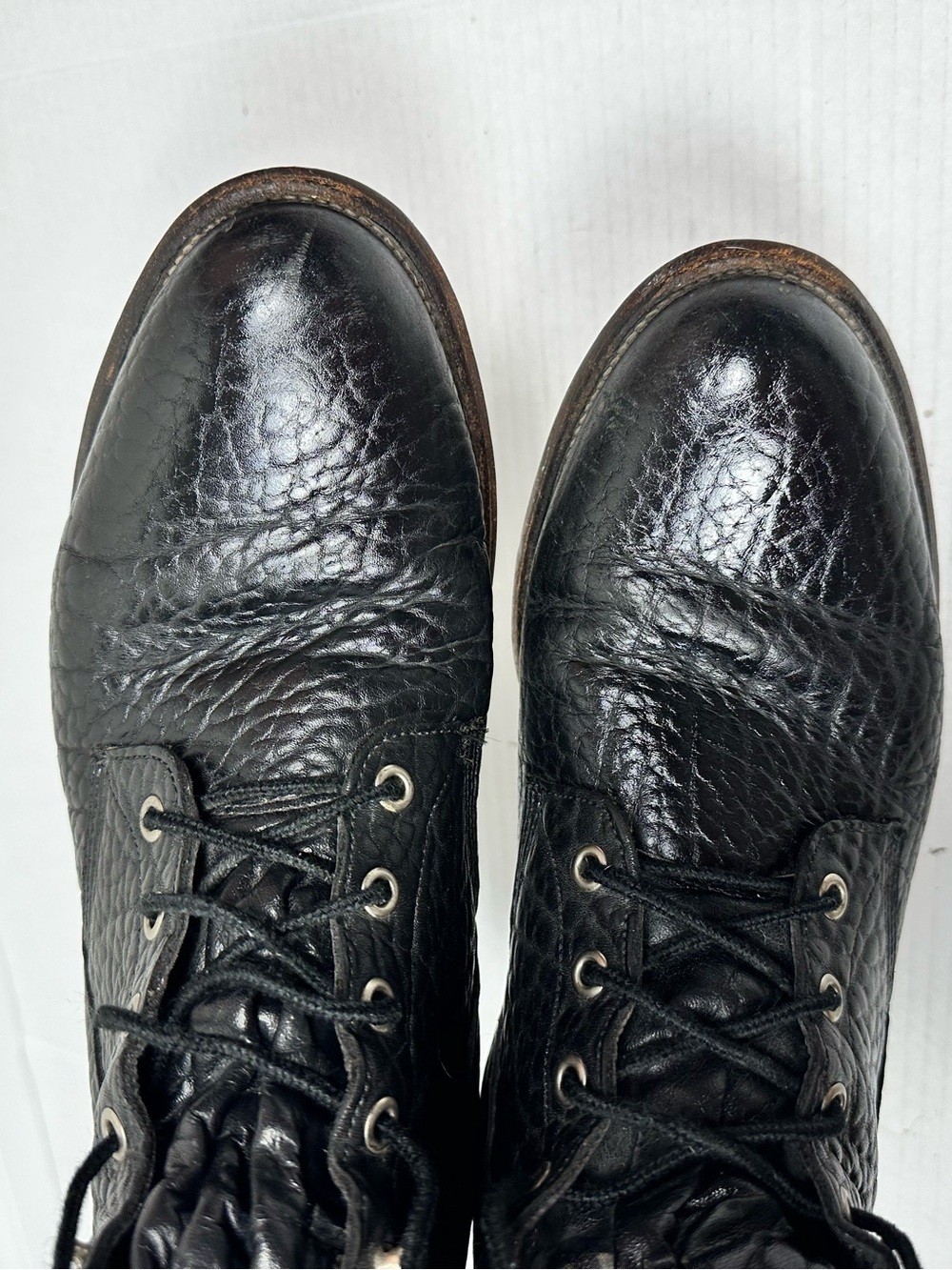 Justin 522 Black Leather Lace Up Western Boots Men’s Size 9.5 EE - Picture 7 of 13